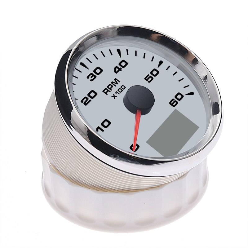 85mm Boat Tachometer Sensor with LCD Hourmeter 6000 RPM for Diesel Gasoline Engine Marine Car Tacho Meter 7 Color Backlight