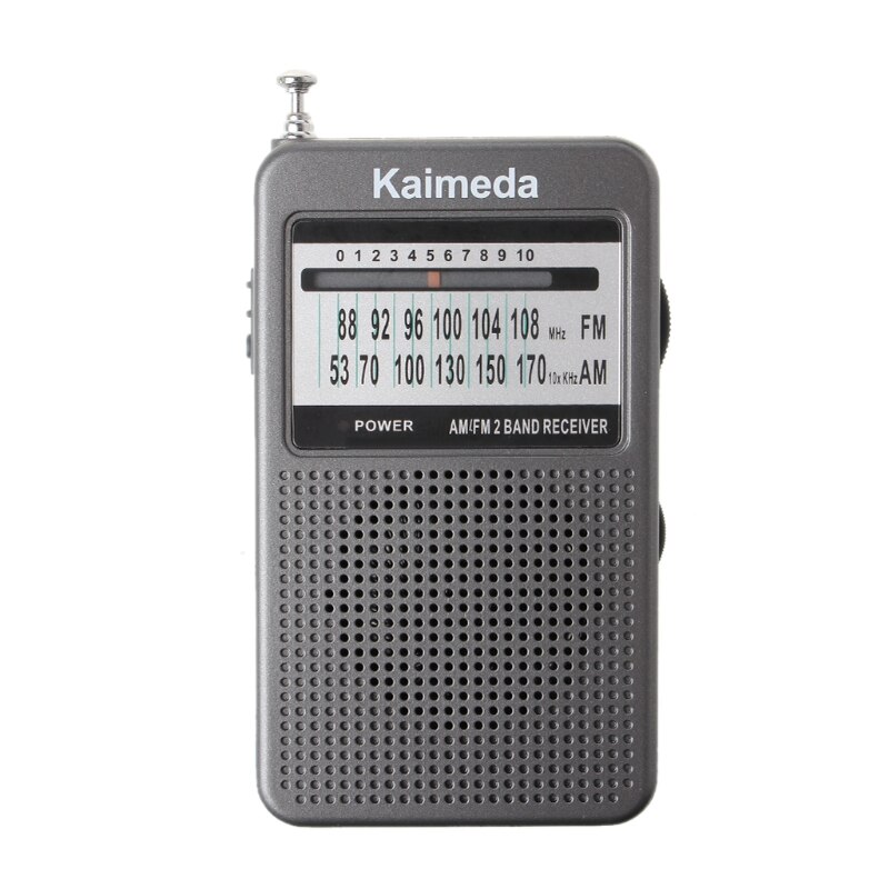 Nueva banda AM/FM 2 portátil, receptor de Radio de bolsillo con pantalla Digital, compatible con modo estéreo: Gray