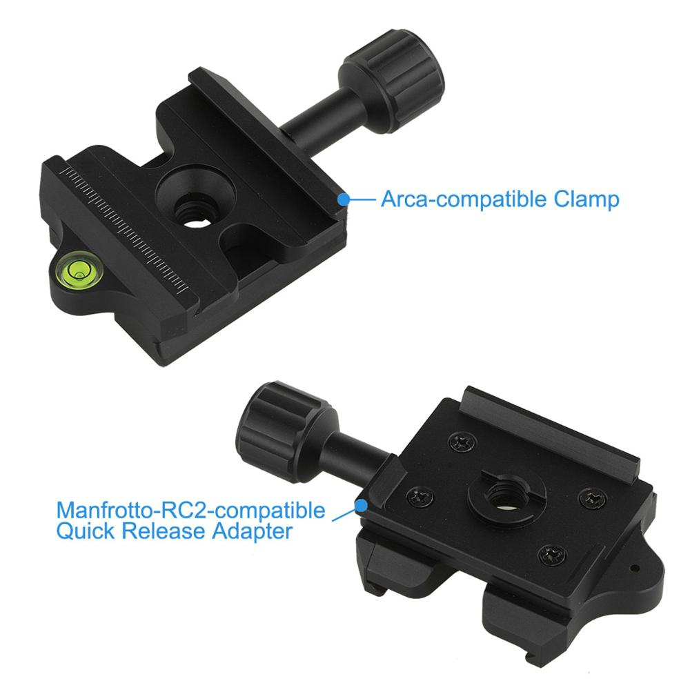 Haoge Quick Release QR Clamp Adapter Convertor for Manfrotto RC2 System to Arca-Swiss Compatible