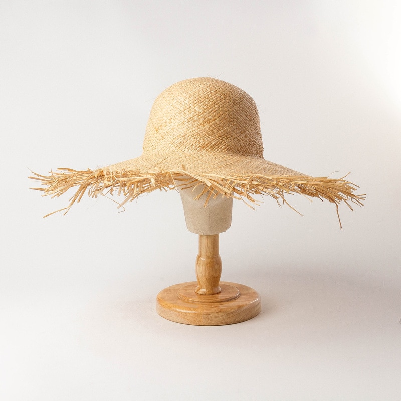 Raffia Cooling Children Summer Sun Hat Girls Big Brim Beach Hat Floppy Parent-child UV Hats
