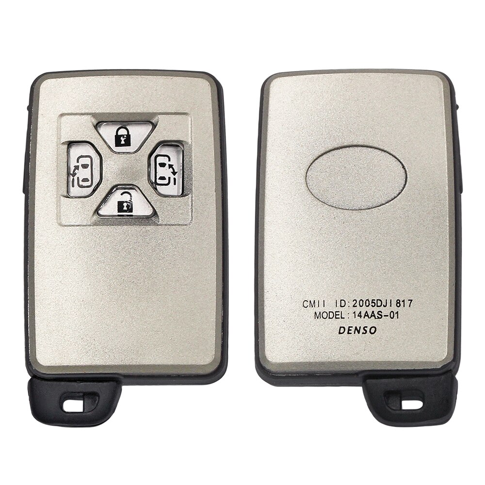 Funda inteligente para llave de coche, carcasa de 2/3/4/5 botones para Toyota Reiz, Avalon, Previa, Alphard, Prius, Color plata/negro