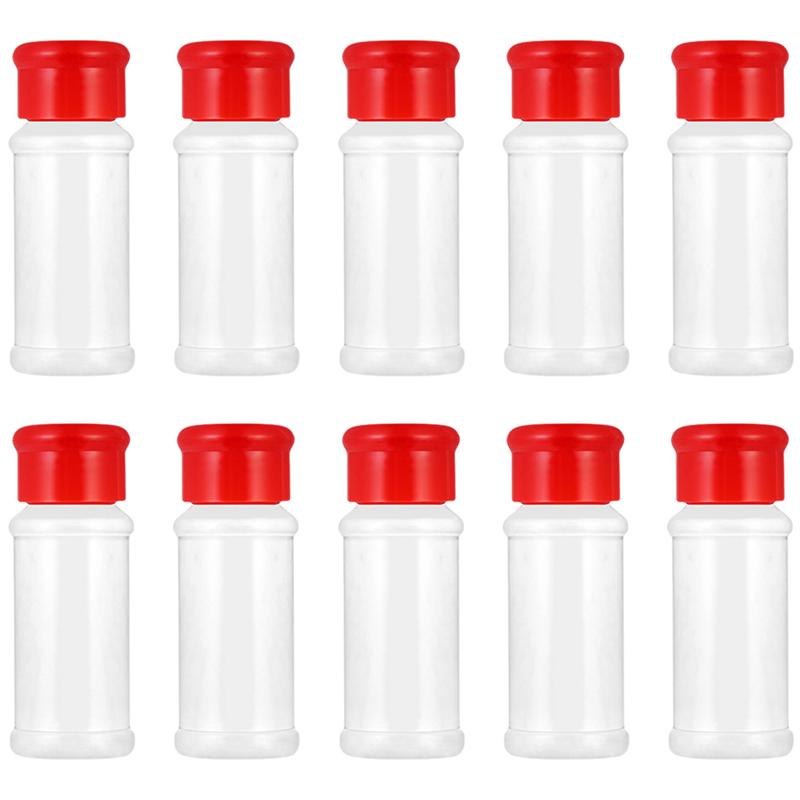 10/12/24/30/40Pcs Kruiden Fles Plastic Spice Pot Peper Shakers Zout Jar Kruiderij flessen Voor Barbecue (Groen/Rood/Zwart): Red-40pcs