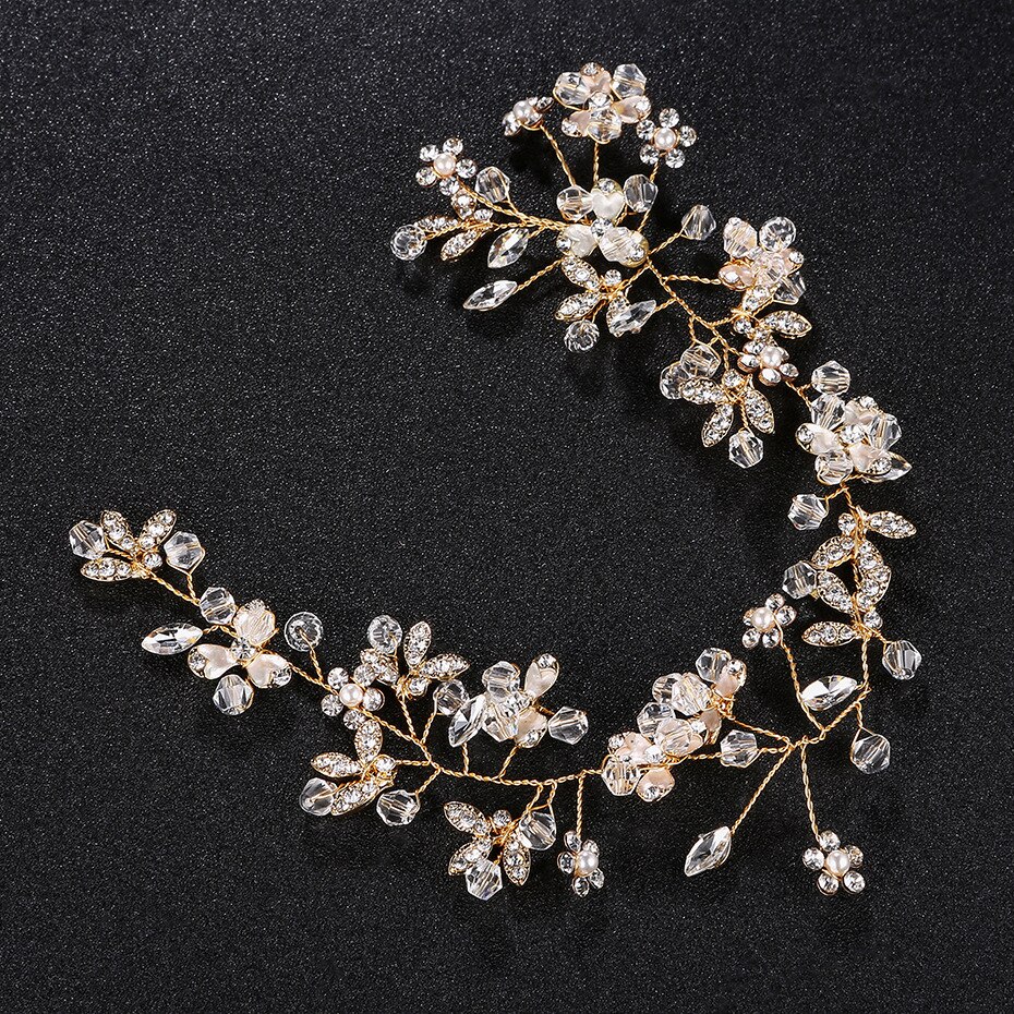 style luxury rhinestones hand-made bridal hair band enamel clover bridal headdress