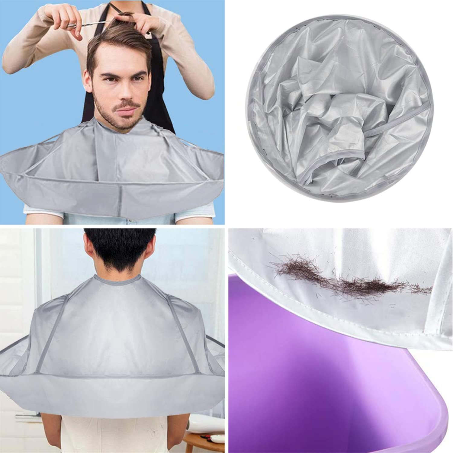 Capa de corte de pelo, capa de corte de pelo, capa de peluquero, recogedor de pelo, herramientas de corte de pelo, paraguas, capa de salón de barbería: Default Title