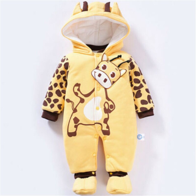 Baby Boy Girl Winter Warm Quilted Romper Jumpsuit Hooded Kids Outfit Clothes 3-24M