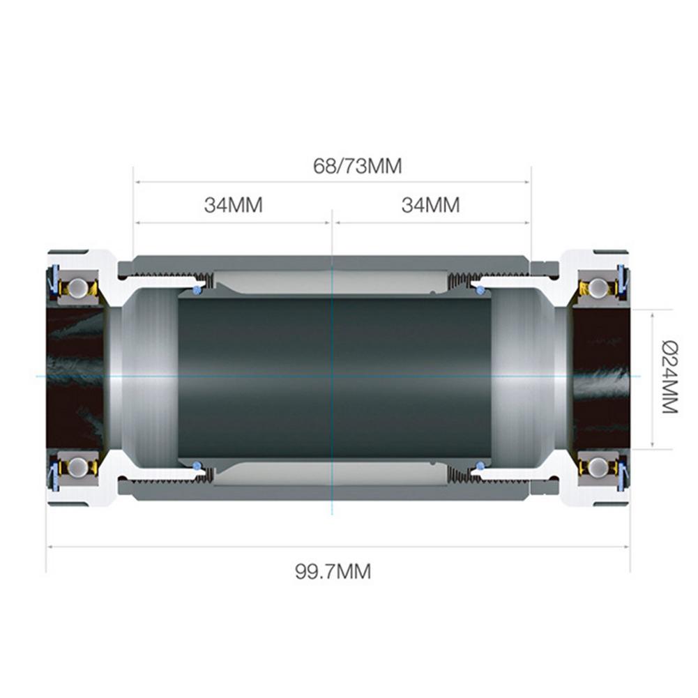 24mm Bike Crankset Threaded Bottom Bracket For 68-73mm Tooth BC1.37-24T Integrated MTB Bike External Bearing Bottom Brackets
