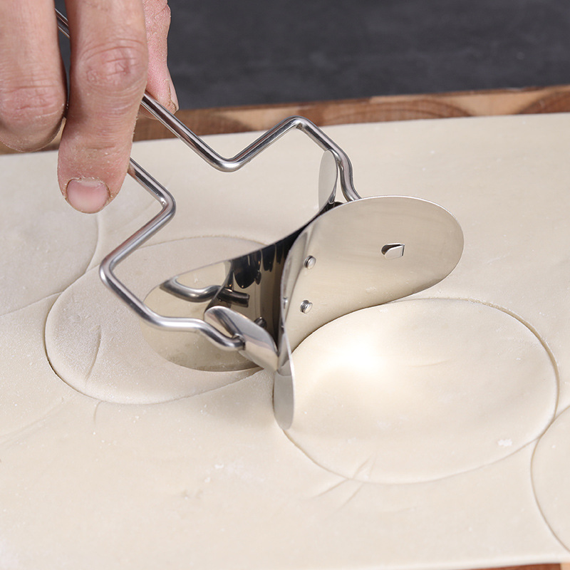 Máquina de rodillo circular para masa de piel de bola de masa grande de acero inoxidable, cortadores para hornear en casa, herramientas para rodar pasteles de Pizza y pasteles de cocina