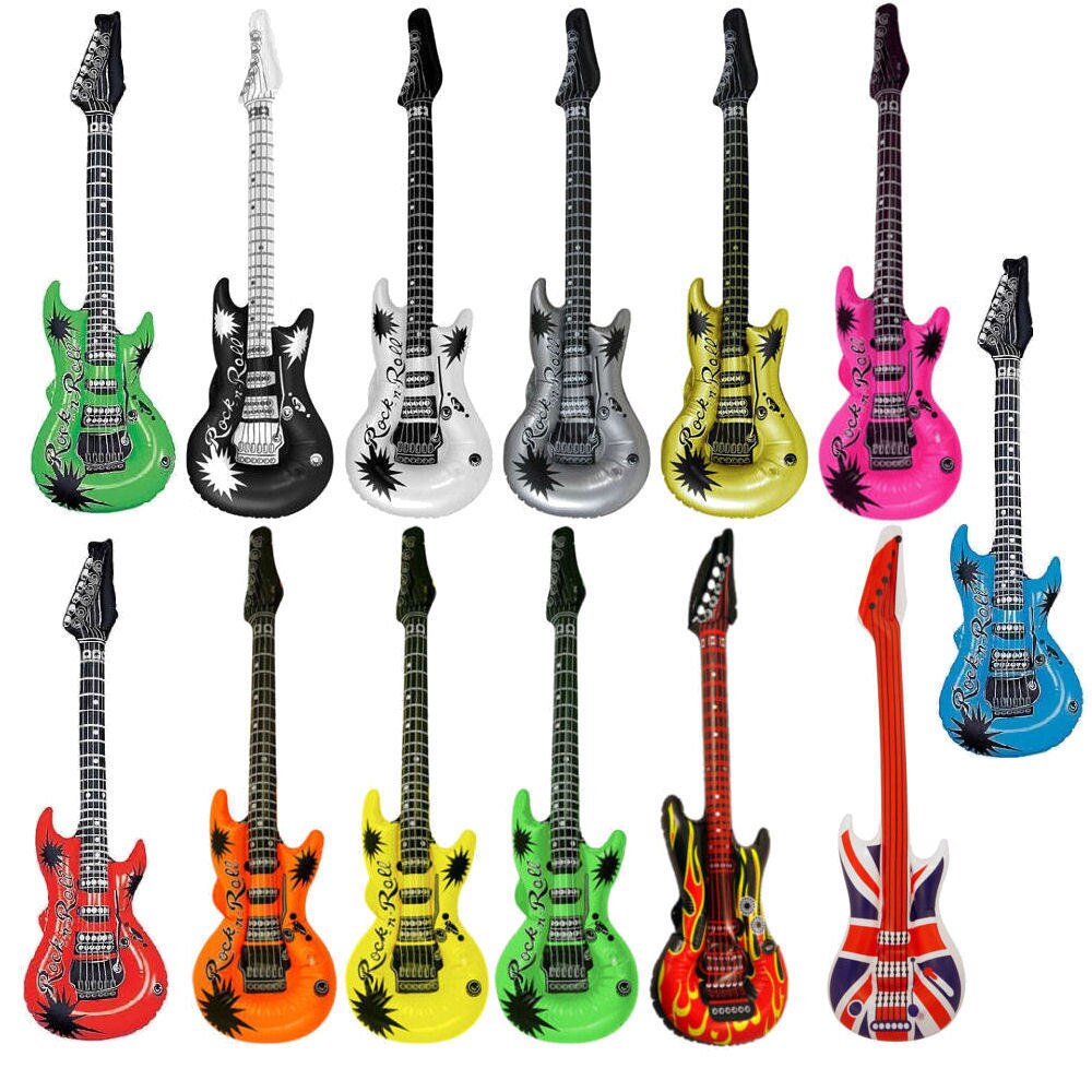 Globos de guitarra de dibujos animados para niños, Globos de aire inflables suministros de de cumpleaños, 1 Uds.
