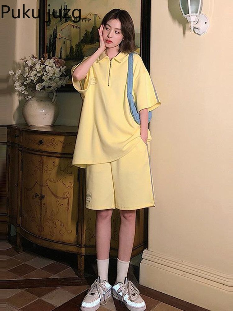 Puku juzg Sportbekleidung damen #39 sommer, lockere kurzarm-t-Hemden, gymnastikshorts, lauf- und freizeit-zweiteiler