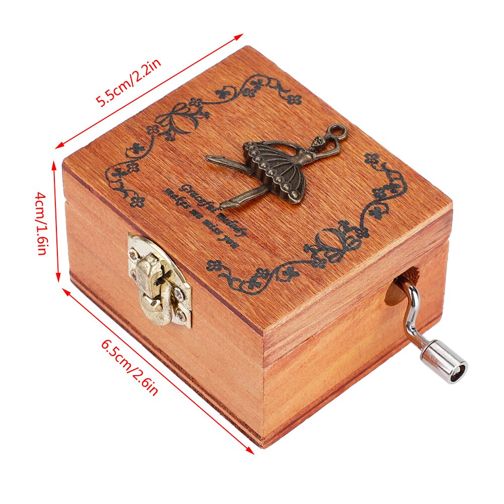 Wooden Music Box Elephant Tower Ballet Owl Engraved Crafts Toys Carving Hand Crafted Music Box For Friend Birthday: Ballet