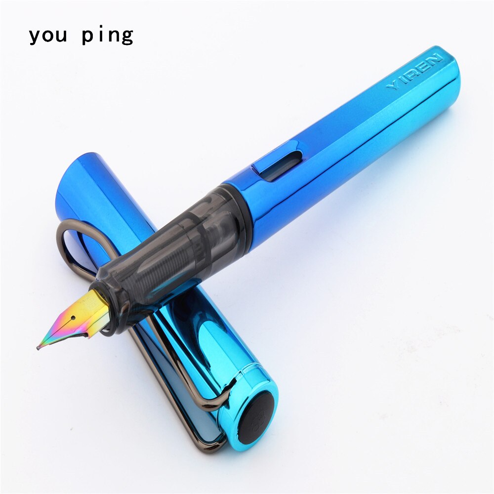 Pluma estilográfica de , suministros de papelería escolar para estudiantes, 410 colores brillantes, para oficina, novedad: C