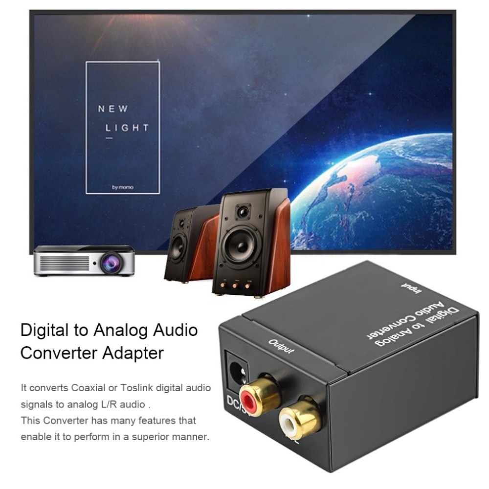 Digitale Optische Coax Toslink Signaal Naar Analoog Audio Converter Adapter Rca Digitale Audio Analoog Converter Zwart
