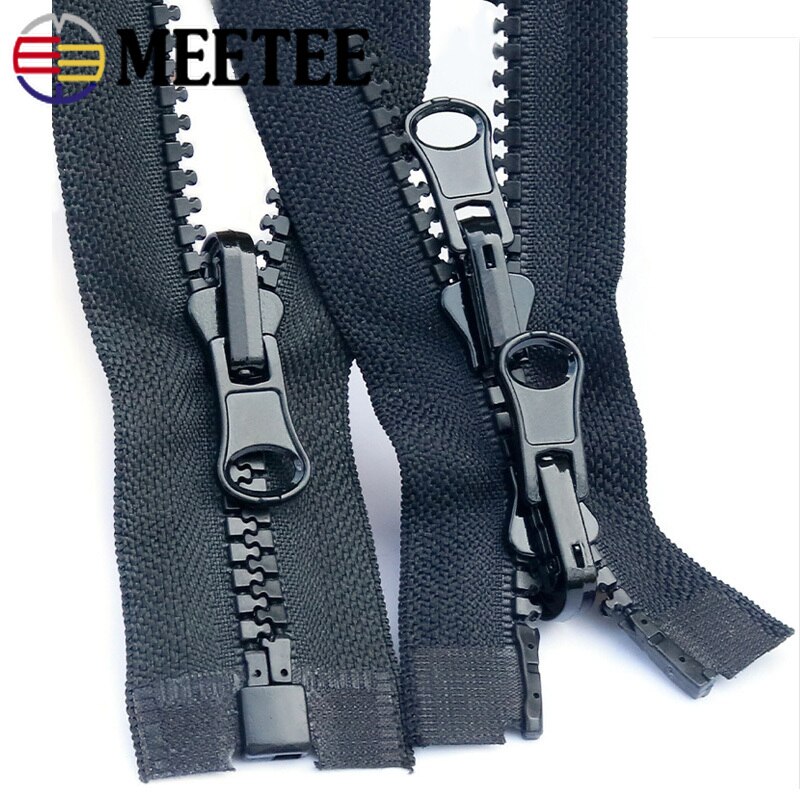 2Pcs 5# 60-100cm Double-Sided Slider Open-End Zipper Resin Zippers Zips Repair Kit For Coat Bags DIY Clothing Sewing Accessories