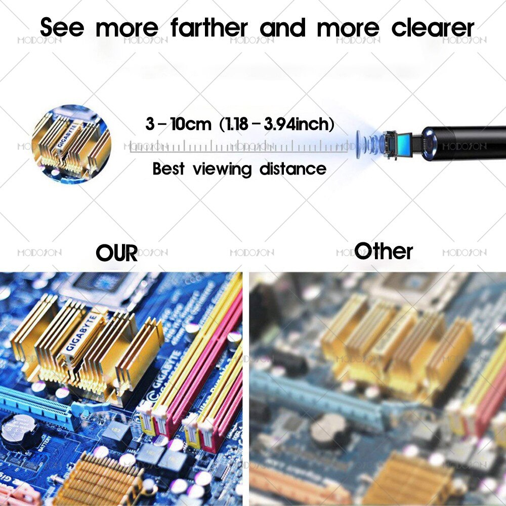 5.5mm 2.4 inch LCD Screen HD Handheld Endoscope Camera Car Sewer Video Inspection Digital Borescope Snake Cable Tube Endoscopy