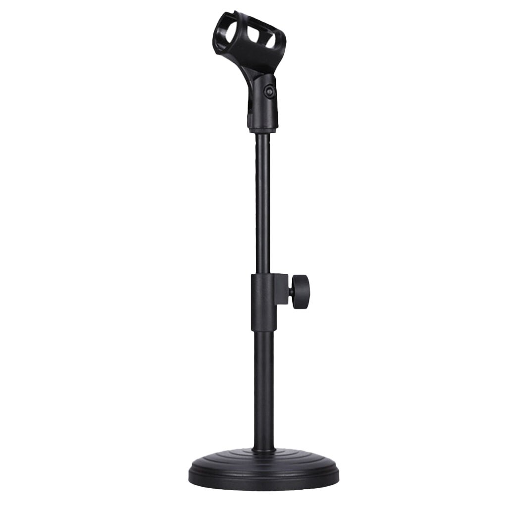 Adjustable Desk Microphone Stand With Solid Die Cast Metal Round Base