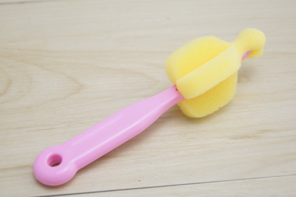 Escova para garrafa 360 graus, esponja garrafa escova de mamilos canudo criança multifuncional bico de esponja tubo de limpeza