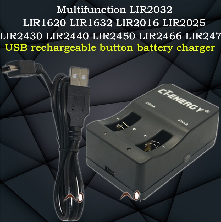 Intelligente multi-coin lithiumbatterij universele lader LIR2016, LIR2025, LIR2032, LIR2450, LIR2477 4.2 V DC40MA