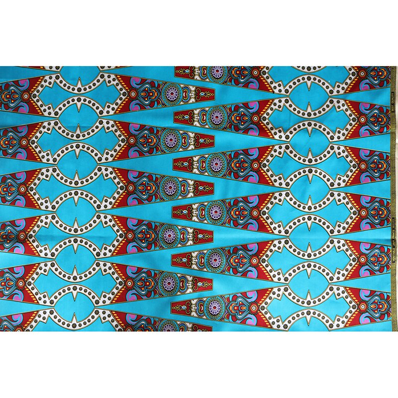 Tela africana de , maravilloso, estampado, azul, algodón, auténtico garantizado, 6 yardas,