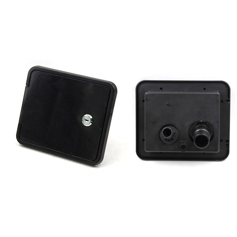 193X164.5 mm RV Hatch Cover Accessories Lockable Water Inlet Parts with Keys Square Threaded Fill Dish for Rv Trailer (Black)