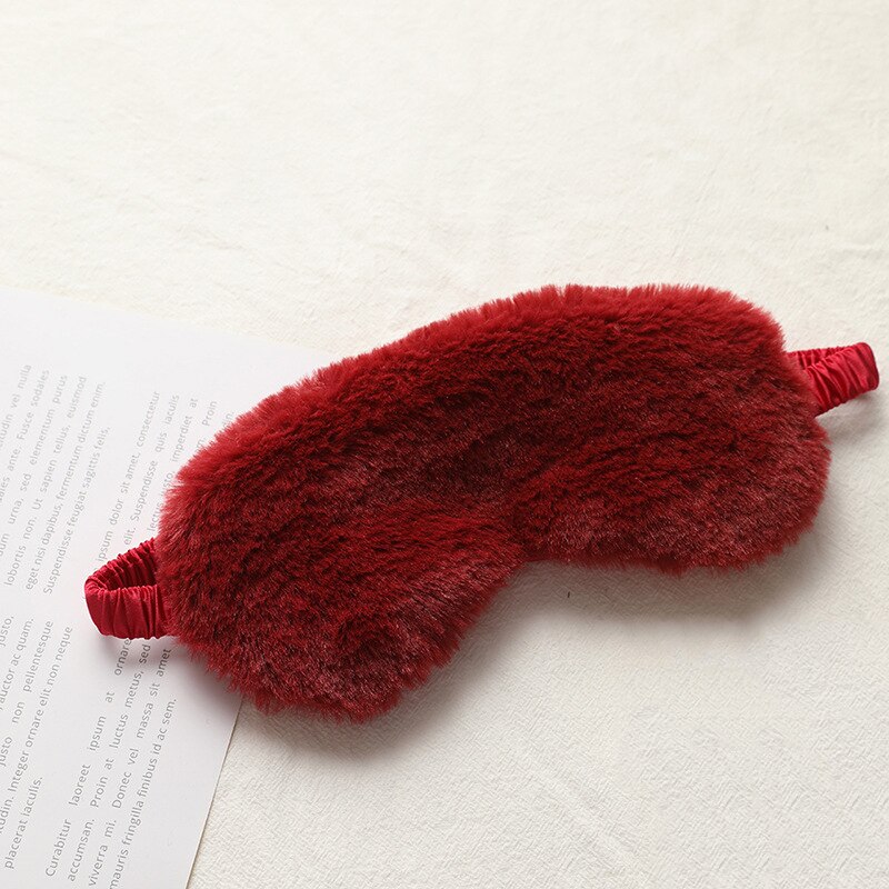 Sleeping Mask Sleeping Blindfold Soft Plush Eye Masks Cute Love Cloud Eye Cover Plush Mask Eyepatch Nap Health Eye Cover: wine red