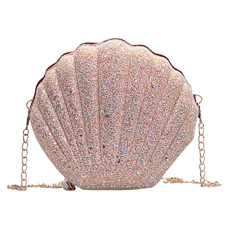 Schattige schelpentas ketting schoudertassen dames kleine pailletten feest avondtas crossbody tassen bolsas feminina mujer sac a