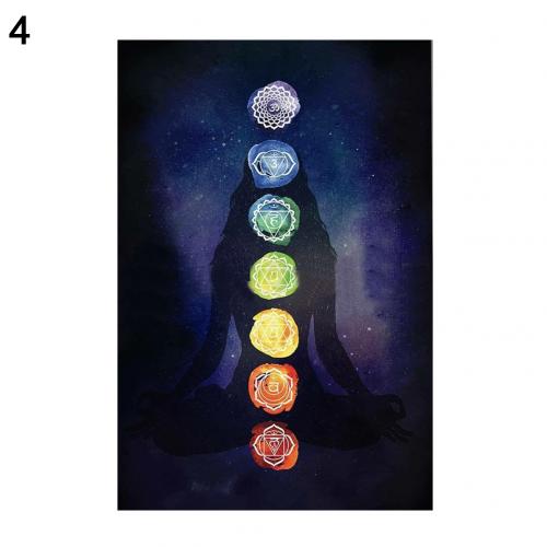 Mantel rectangular de arcoíris con 7 Chakras, manta Bohemia, tapiz de verano, toalla de playa, esterilla de Yoga, 150cm x 75cm: 4