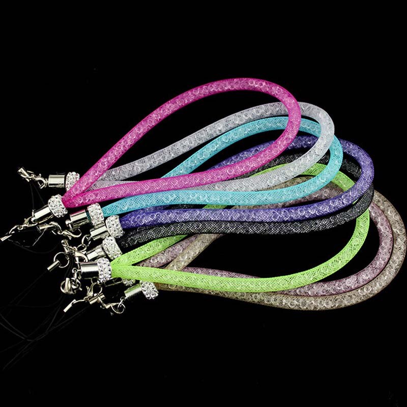Rhinestone Visnet Lanyard Flash Boor Mobiele Telefoon Lanyard Crystal Diamond Visnet Opknoping Keten Lanyard