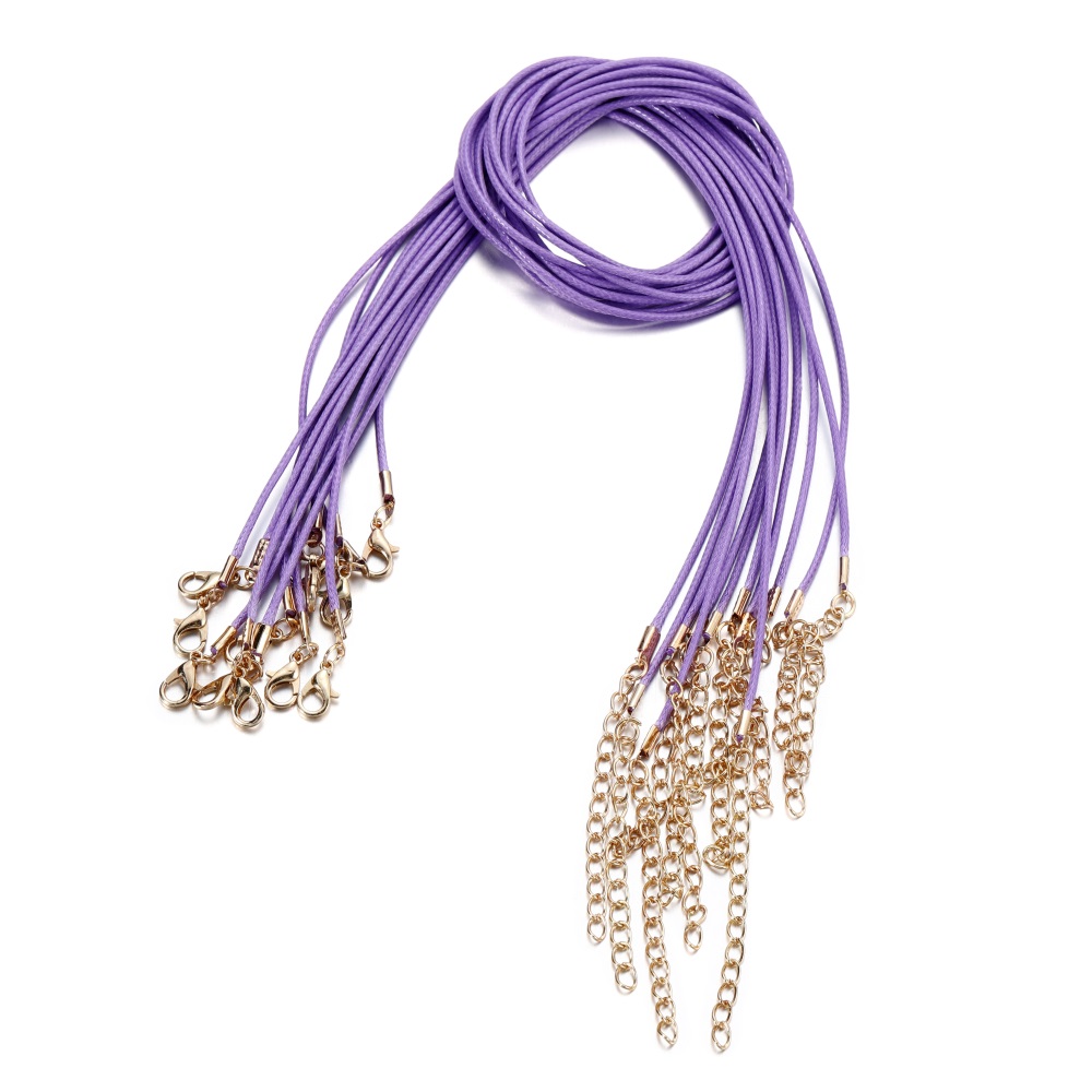 10 unids/lote 1,5mm cordón de cuero COLLAR COLGANTE con cierre cuerda trenzada ajustable para fabricación de joyería DIY collar pulsera Acces: Azul marino