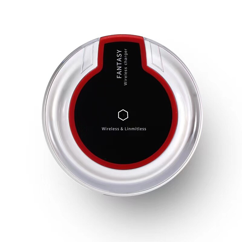 Ultra-thin qi wireless charging pad for iphone x and samsung galaxy; qi wireless charger for universal mobile phones; wireless charger: Black