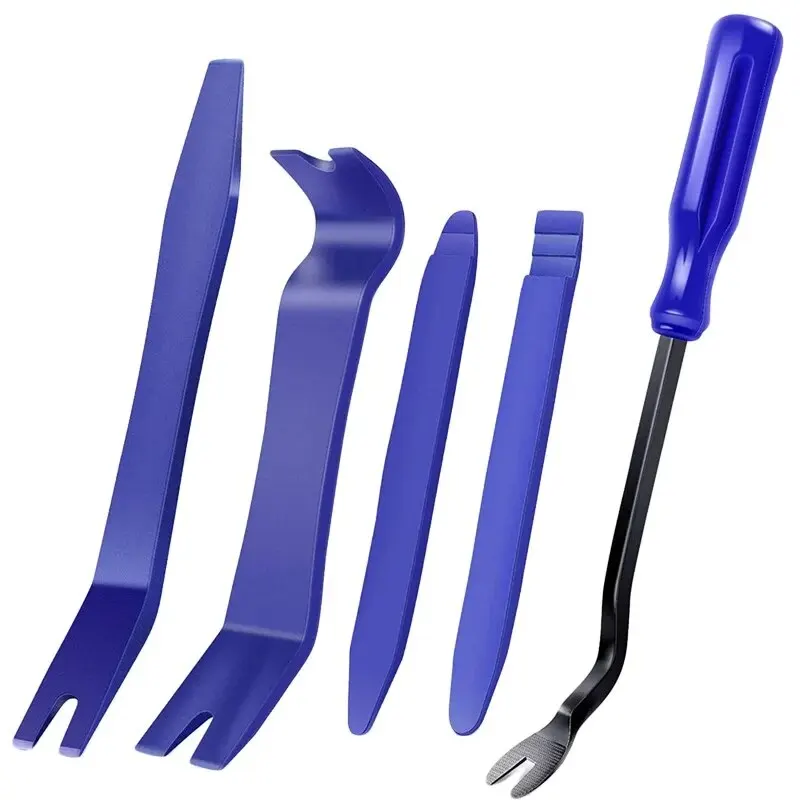 Auto Door Clip Panel Trim Removal Tool Car Audio Disassembly Kits Navigation Disassembly Installer Prying Automobile Nail Puller: Blue