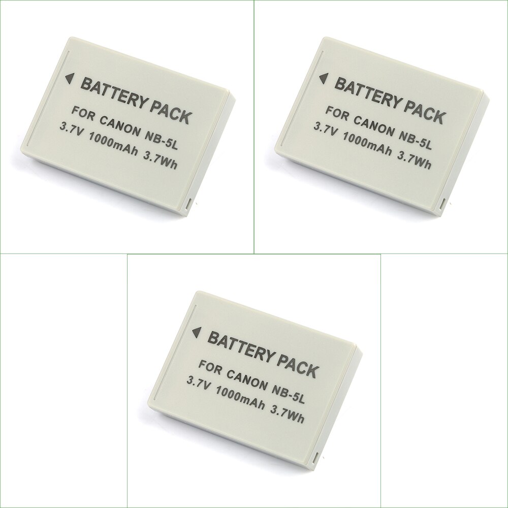NB-5L NB 5L Digital Camera Battery + Charger For Canon IXUS 800 850 860 90 950 960 970 980 990 IS 900 Ti: 3PC Battery