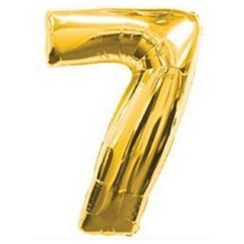 number 16 inches of gold and silver balloons on Year's birthday party balloons decoration family wedding 1 PCS: gold 7