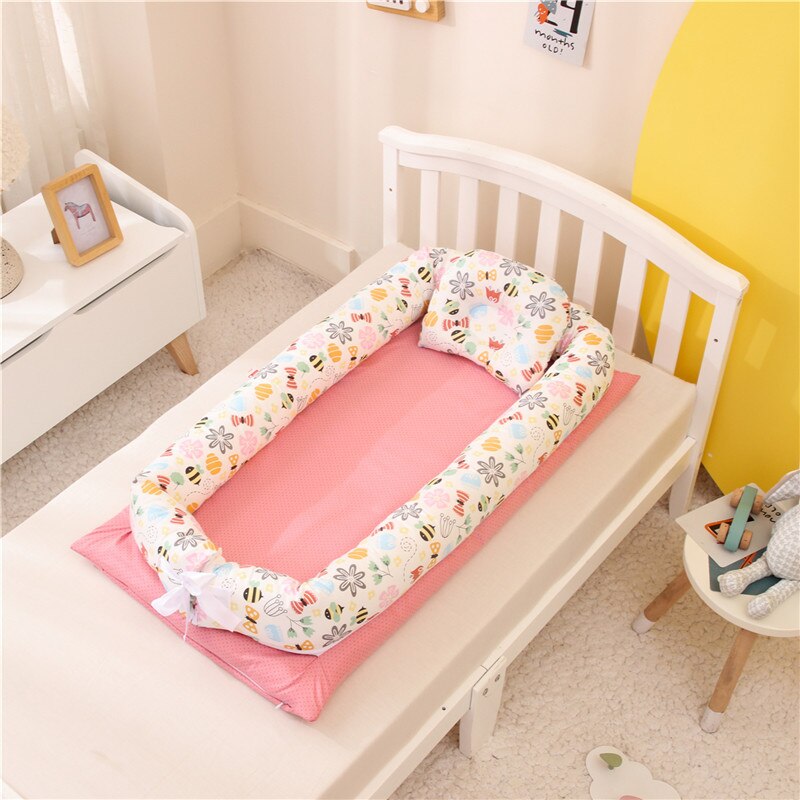 Berceau Portable pour bébé avec oreiller, 50x90cm, lit lavable, pour -né, lit de voyage amovible: Crib-A15