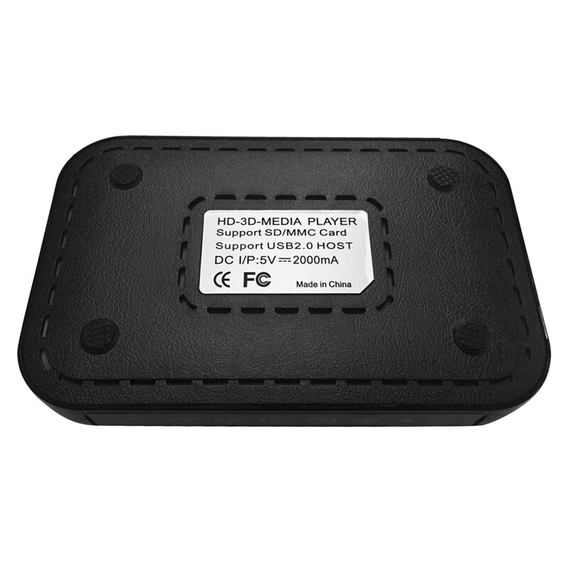 1080P H6W Portable Mini Full HD Media Center Multimedia Player Supports USB Host(US Plug)