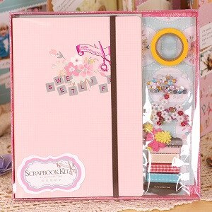 Eno Greeting Paper Photo Album Scrapbook Kit For Girls/Women/Family/Lover,Folding Scrapbook Album: A