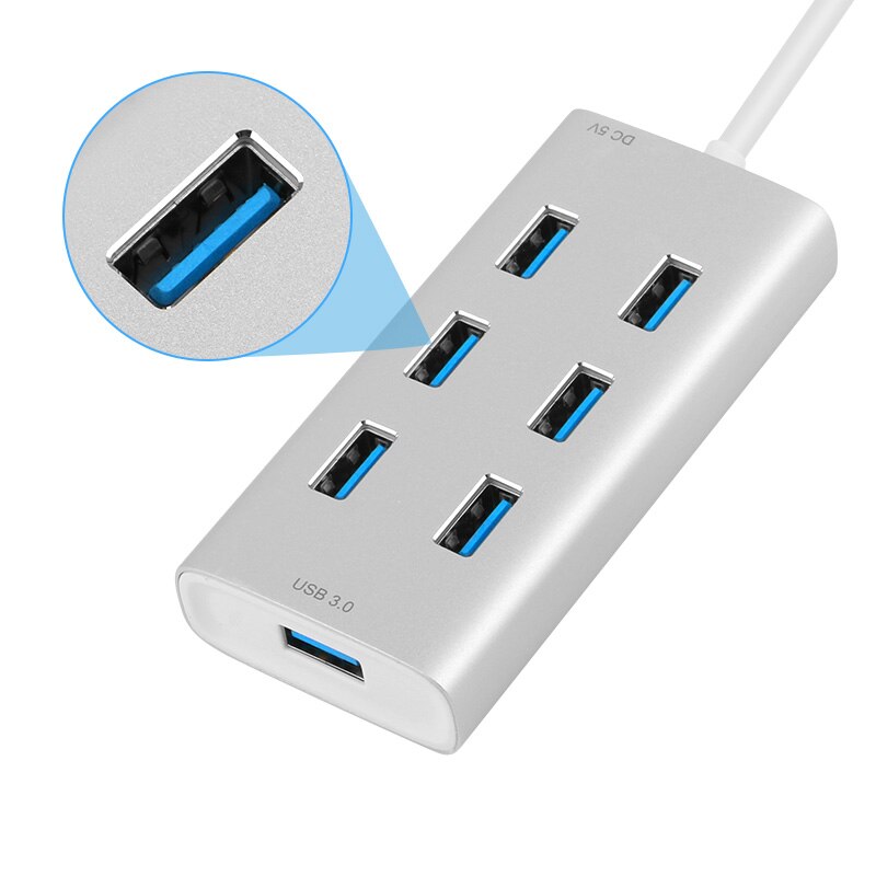 USB 3.0 HUB 7 Ports Schnelle Splitter Netzteil Lade Multi-interface Für Mac iPad iPhone Android WinXP 7 8 datum Übertragung