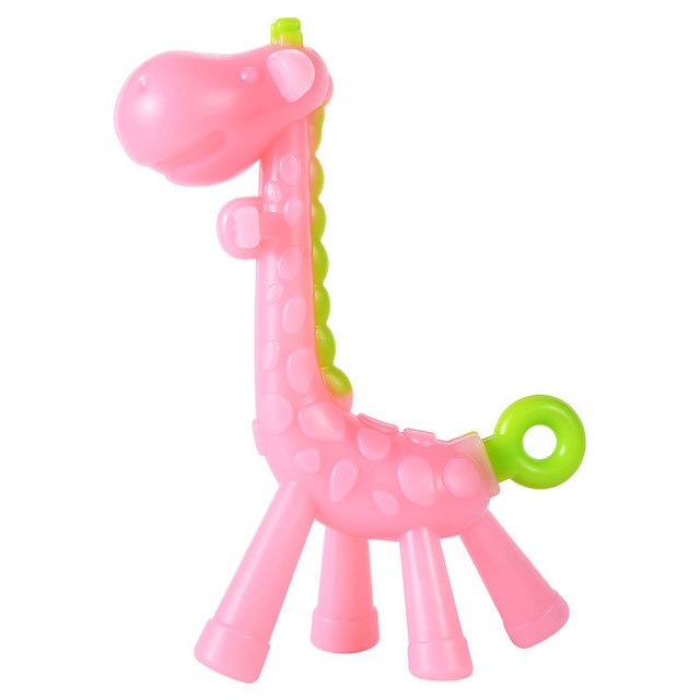 Baby Tanden Fawn Molaire Staaf Giraffe Bite Bijtring Safty Baby Bijtring Fopspeen Cartoon Tandjes Verpleging Zachte Siliconen Molaire Stok: Naked Pink