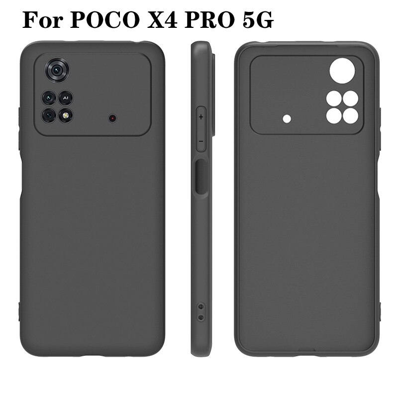 Per Xiaomi Poco X4 Pro 5G custodia morbida in Silicone opaco custodia protettiva per telefono custodia per POCO X4 PRO 5G custodia nera