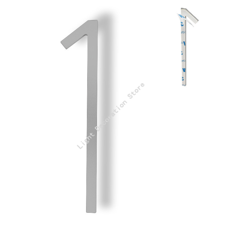 Número de casa autoadhesivo de acero inoxidable, señal de dirección negra de 0-9 letras, placas de puerta grandes y modernas, números para el hogar y exteriores, 5 pulgadas/12,5 cm