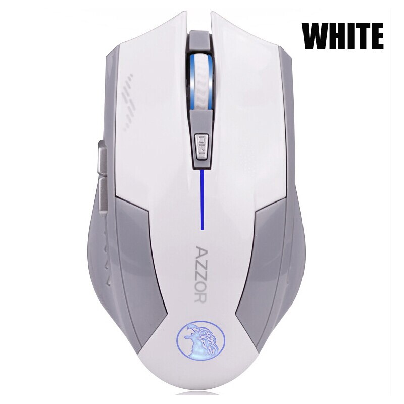 AZZOR Carica Silenzioso Pulsante Mute Mouse Senza Fili Noiseless Gaming Mouse Ottico 2400dpi Built-in Batteria Per PC Del Computer Portatile del Computer