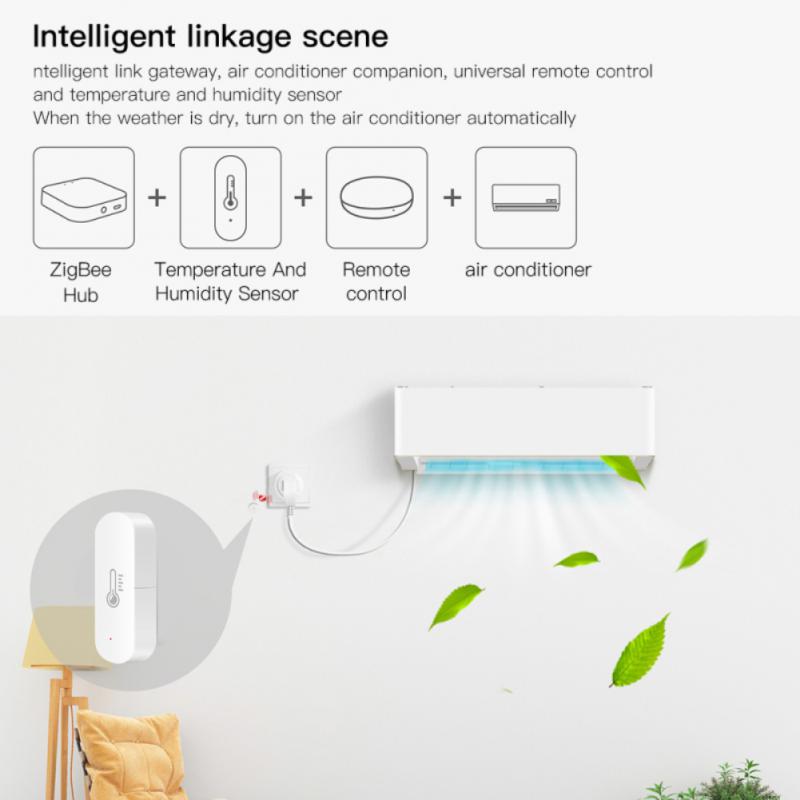 Tuya ZigBee Temperature Humidity Sensor Smart Life APP Monitoring Thermometer Hygrometer Work With Alexa Google Home Smartthings