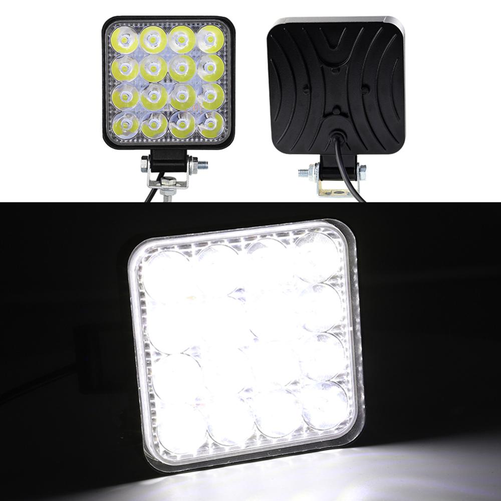 10 stk 16 led 48w arbeidslys 12v 24v bil led arbeidslys flomstråle bar bil passer for atv / prosjektkjøretøy / for jeep tilbehør