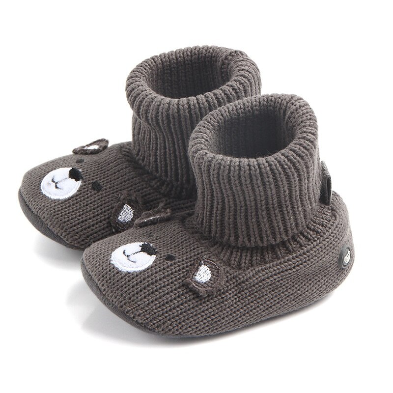 Baby Jongens Meisjes Winter Laarzen Leuke Cartoon Beer Kids Gebreide Super Warme Zachte Schoenen Booties