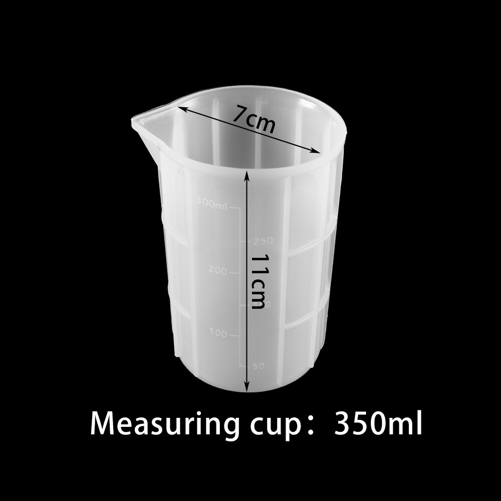 100Ml/350Ml Clear Plastic Afgestudeerd Maatbeker Siliconen Maatbeker Voor Diy Ambachten Epoxyhars Sieraden Maken: 350ml Measuring Cup