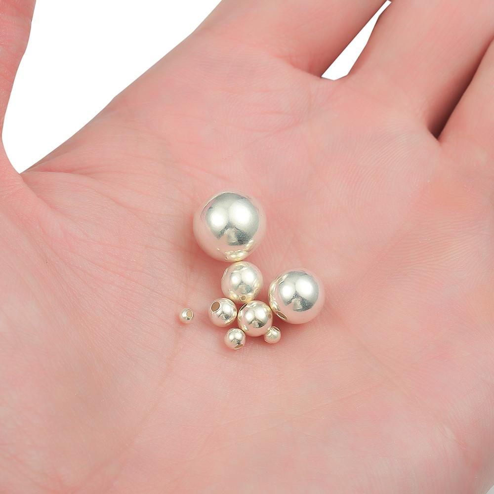 2/3/4/5/6/8/10mm 925 Sterling Silber Runde Abstandshalter verlieren Perlen Ball ende Samen Perlen Für DIY Schmuck Machen Halskette Zubehör