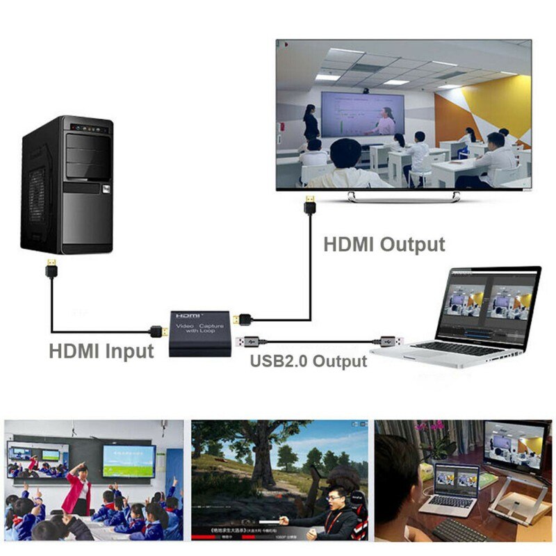 Capture Device FOR HDMI Audio Video Capture Card Screen Recording USB 2.0 1080p Game Capture Streamer Device