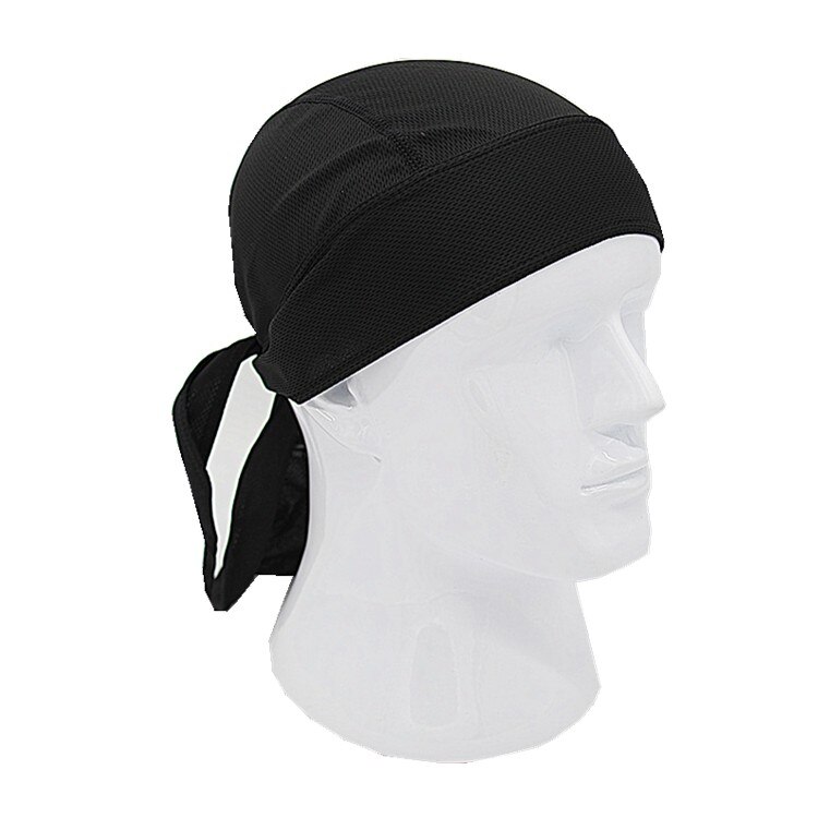 Outdoor Quick Dry Pure Cycling Cap Head Scarf Headscarf Headband Summer Men Running Riding Bandana Ciclismo Pirate Hat Hood: black