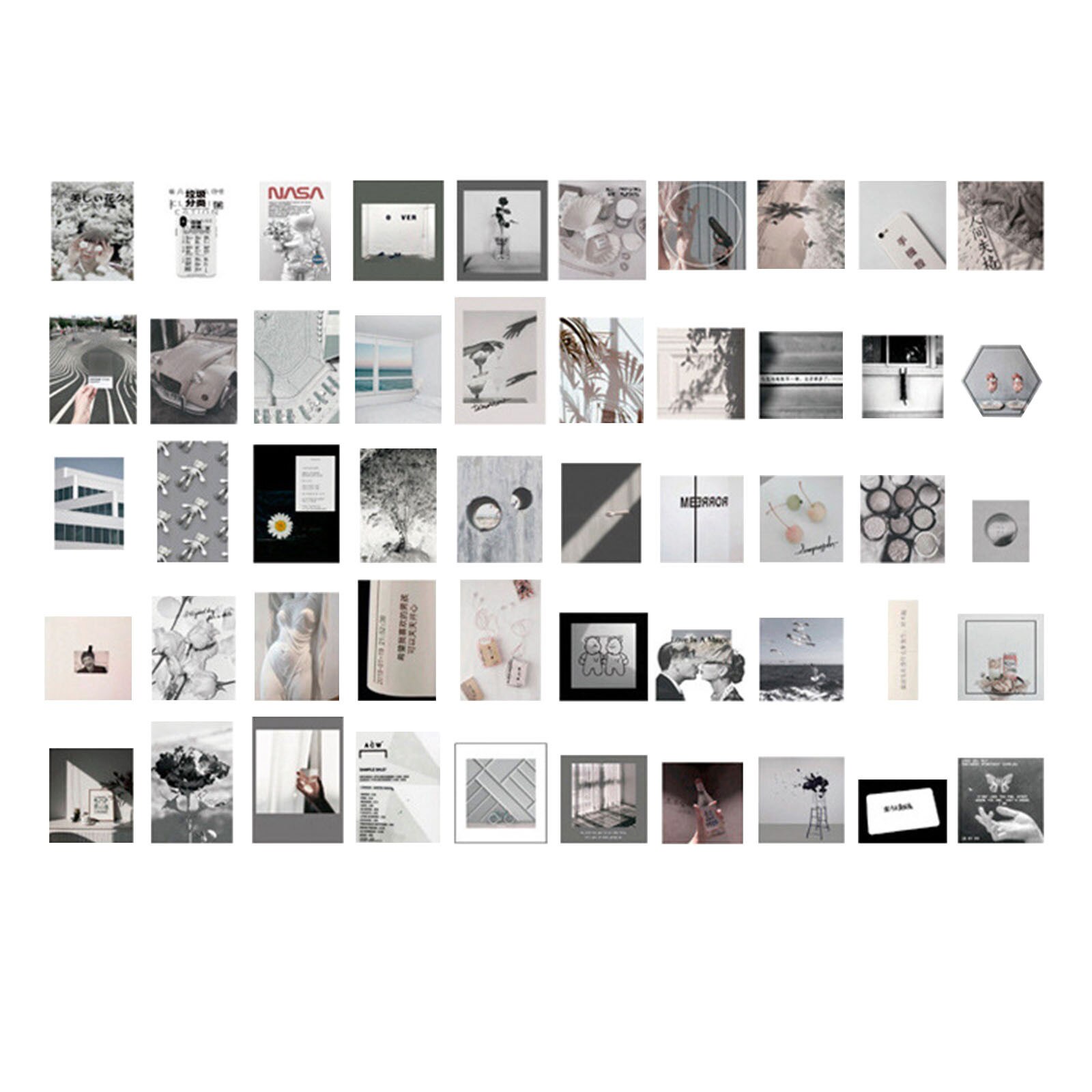 Wall Mini Paper Pictures Sticker Decoration Decal Diy Album Scrapbooking Seal Sticker Kawaii Stationery Material #T2P: F