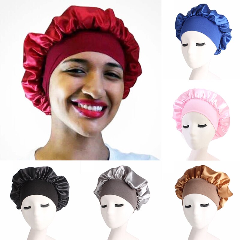 dorośli ludzie satyna szlafmyca pielęgnacja włosów czapeczka wysokoelastyczny śpiwór z szerokim rondem nakrycia głowy dla kobiet czapka robić spania Christmas impreza prezenty