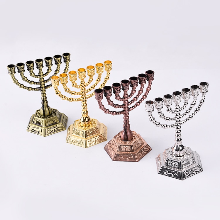 Israël judée juif ameublement alliage 7 Branches chandelier juif judaïsme artisanat Menorah bougeoir